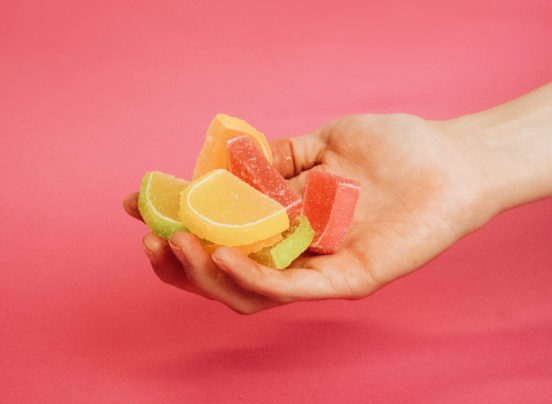 hand holding candy made with gelatine